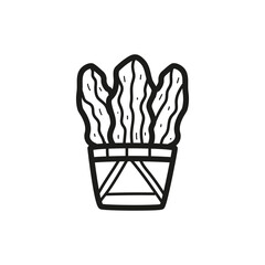 Plant potted icon design illustration