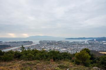 Obraz premium 日本の兵庫県赤穂市の雄鷹台山のとても美しい風景