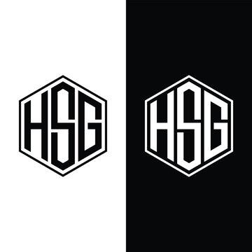 HSG Hexagon Monogram Initial Letters logo Stock Vectors and Vector Art.