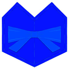 blue gift box with ribbon bow