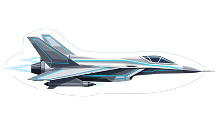 Fototapeta premium A pixel art sideview illustration of a futuristic fighter jet