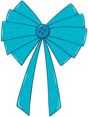 blue ribbon with a button
