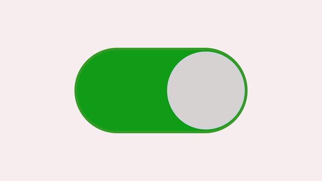switch on button animation on white background.