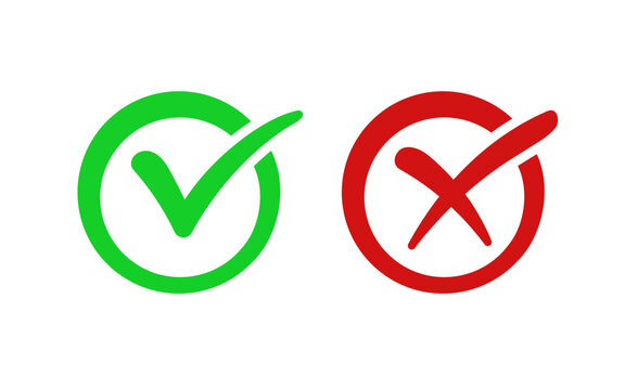 Checkmark and cross symbols
