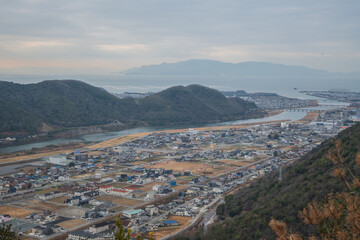 日本の兵庫県赤穂市の雄鷹台山のとても美しい風景