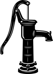 Hand Water Pump silhouette vector illustration