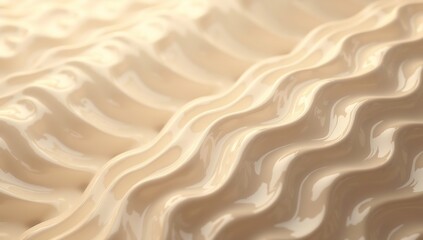 Luxurious creamy waves: abstract 3d rendering of flowing silk fabric with subtle highlights