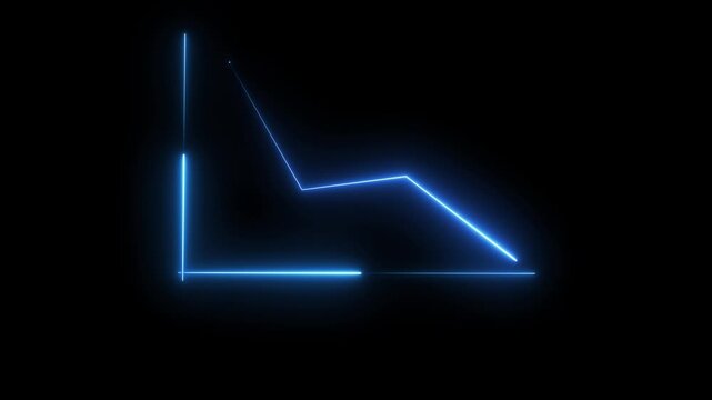 Down arrow business graph chart animation.  Loss business graph icon animation.  Going down graph chart animation.  Decreasing business graph concept.