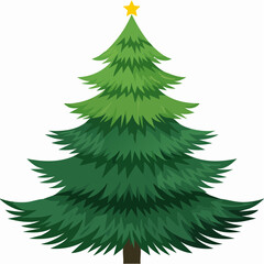 A festive Christmas tree illustration with a star on top, symbolizing the holiday season and celebration