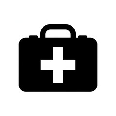 Fototapeta premium Illustration icon first aid kit icon medical emergency bag with white cross symbol