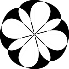 black and white abstract flower pattern bloom summer tattoo petal element .