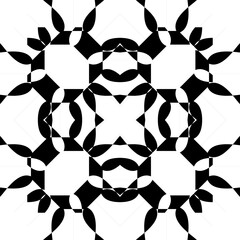 black and white seamless pattern with flowers ball game hexagonal technology element .