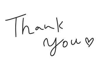 ゆるいThank Youの手書きペン文字風素材
