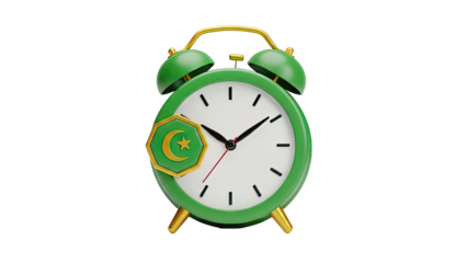Green alarm clock with Algerian symbol