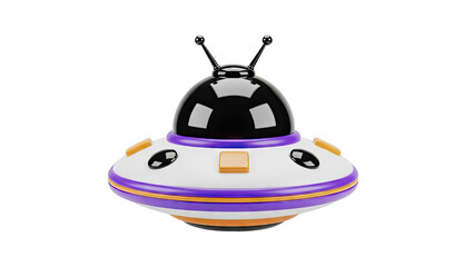 Naklejka premium Stylized UFO Toy with Purple and Orange Accents