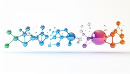 Futuristic micelle structure concept with glowing molecular elements illustrating nanoscience and biochemical research.