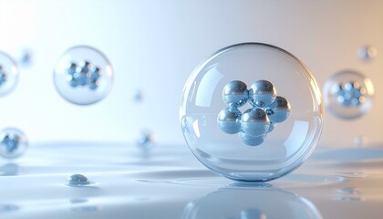 Detailed micelle structure with clustered molecules visualizing nanoscience and molecular chemistry research.