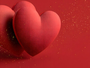 red heart on a red background