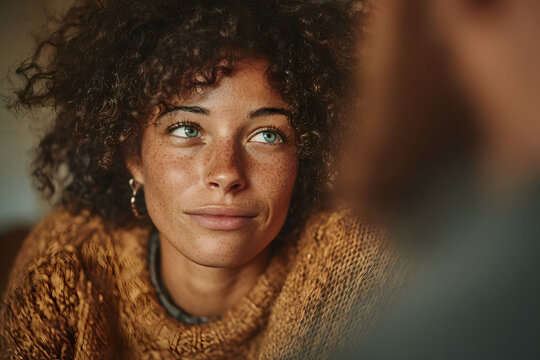 An African American female counselor demonstrating empathy during a breakthrough session with a client, highlighting the importance of mental health support and therapeutic communication - Powered by Adobe