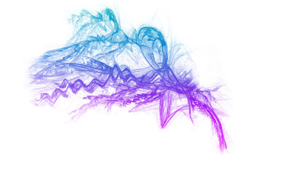 Motif fractal en dégrader bleu rose sur fond transparent. © tsuiho