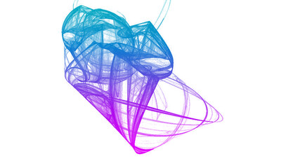 Motif fractal en dégrader bleu rose sur fond transparent. © tsuiho