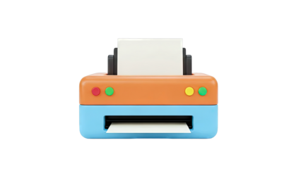 Stylized Printer with Paper
