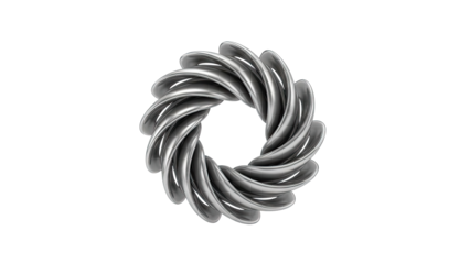 Swirling Metallic Ring Sculpture