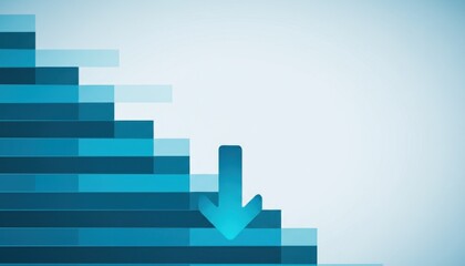 Fototapeta premium Blue staircase steps, progress and career growth concept background