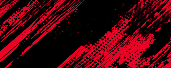 Black and red abstract grunge background with halftone style.