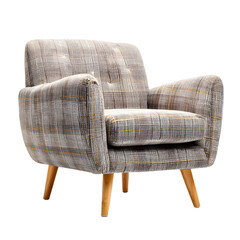  Elegant Gray Scandinavian Armchair for Modern Decor Transparent Background.
