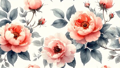 フェミニンでロマンチックな水彩花柄デザイン English: Feminine and Romantic Watercolor Floral Pattern	