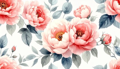 フェミニンでロマンチックな水彩花柄デザイン English: Feminine and Romantic Watercolor Floral Pattern	