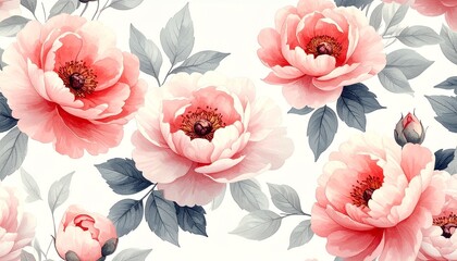 フェミニンでロマンチックな水彩花柄デザイン English: Feminine and Romantic Watercolor Floral Pattern	