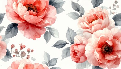 フェミニンでロマンチックな水彩花柄デザイン English: Feminine and Romantic Watercolor Floral Pattern	