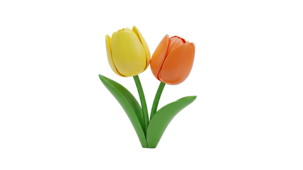 Two Tulips: Yellow and Orange