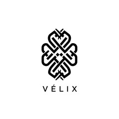 Obraz premium Elegant V?LIX logo design with intricate knotwork symbol.