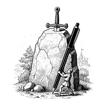 The Pen Is Mightier Than The Sword Concept Illustration