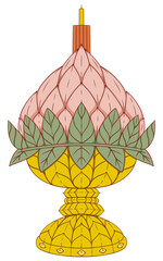 Flower tray incense sticks and candles to pay respect to teachers