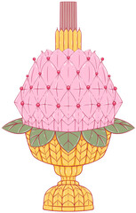 Flower tray incense sticks and candles to pay respect to teachers