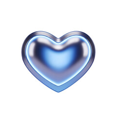 Shiny Blue Heart Shape Object Closeup.