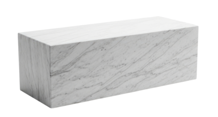 3d white marble block transparent background cutout png