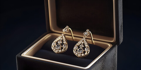 Luxury Fashion Earrings in Box with Highly Detailed Display