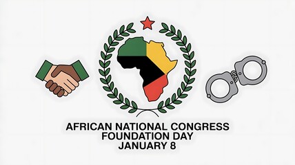 Celebrating anc foundation day, symbols of unity, liberation, and justice on january 8
