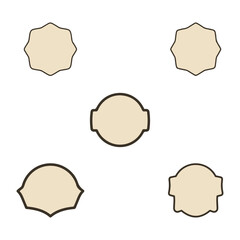 Vintage Badge Label Shapes Set Retro Blank Emblem Stickers.
