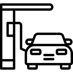 gas station icon illustration design with outline