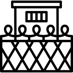 jail icon illustration design with outline