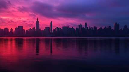 Obraz premium New York City midtown Manhattan skyline at dawn