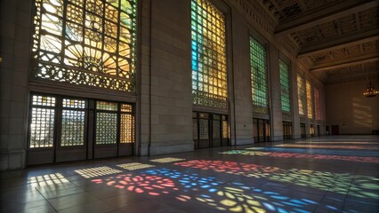 Reflections of window light, abstract interior texture