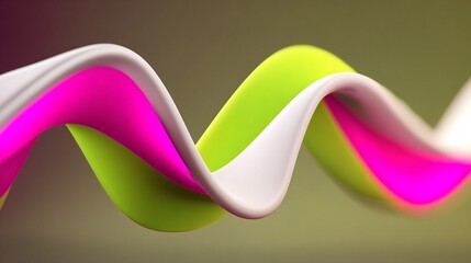 vibrant neon light streaks creating an endless loop against a bright background