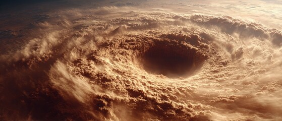 Massive hurricane eye seen from above